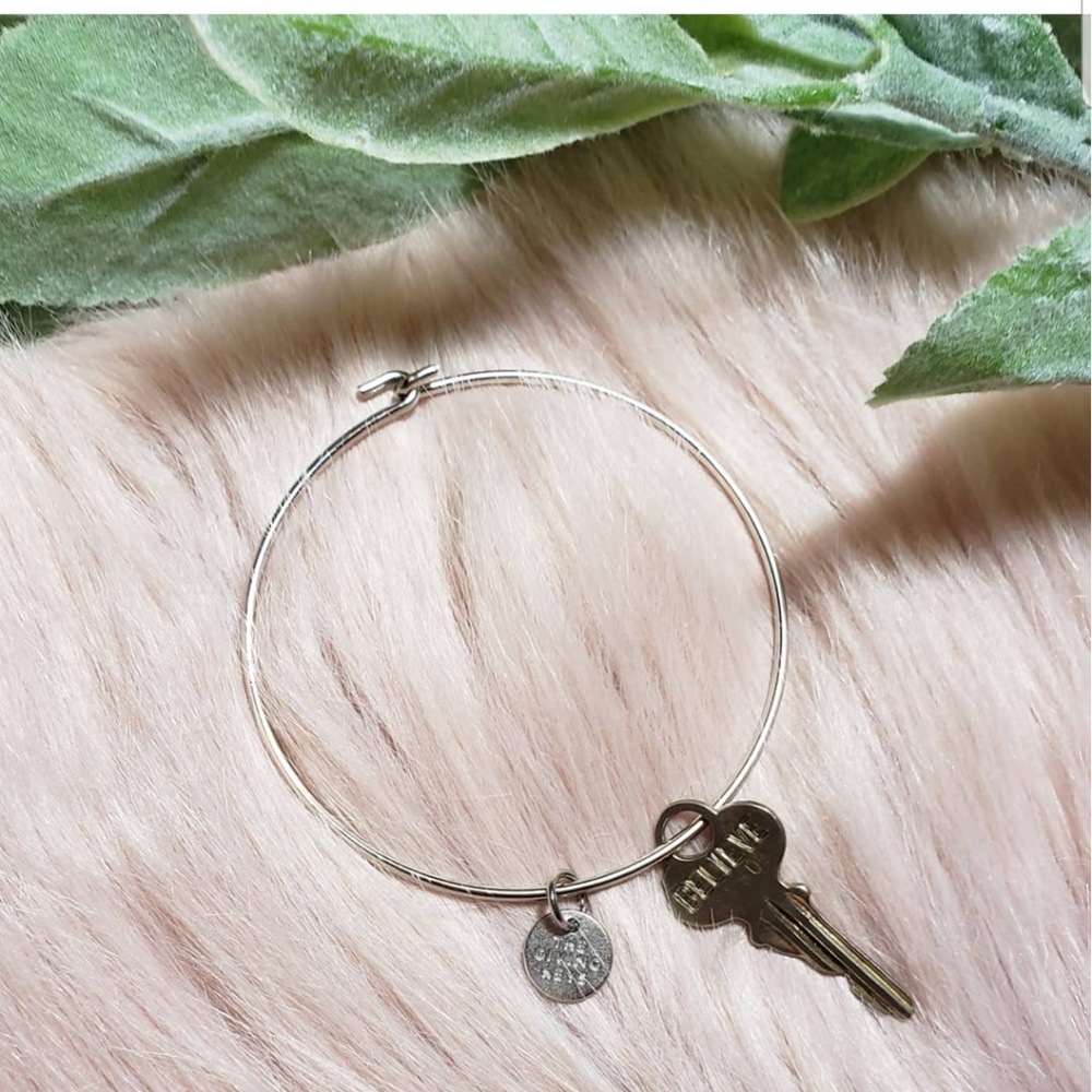 Dainty Key Bangle Bracelet {believe}
